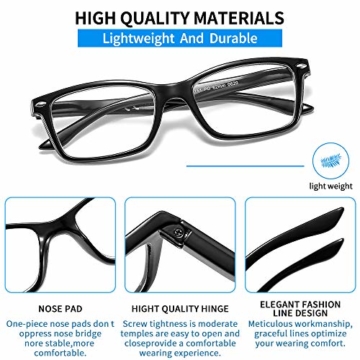 Suertree Feder Scharnier (3 Pack) Lesebrillen Sehhilfe Augenoptik Brille Lesehilfe für Damen Herren von 1.5X BM151 - 6