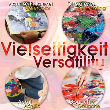 Tritart Pinselset mit 25 Pinsel - Acryl Pinsel Aquarellpinsel Gouache Pinsel Ölmalerei-Pinsel - 2 Mischpaletten - Pinselset Acrylfarben aus Synthetik - Pinsel Set zum Malen - 6