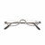 Unisex Lesehilfe Half Moon Halbrandrahmen aus Metall Federscharnier ultradünne Lesebrille(Grau,+3.0) - 2