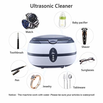 Uten Ultraschallreiniger Ultraschallreinigungsgerät brillenreinigungsgerät 600ml Ultraschallgerät für Brille Schmuck Uhren Zahnprothesen Ringe Ulrtaschallbad-40,000Hz 35W Timing ultrasonic cleaner - 2