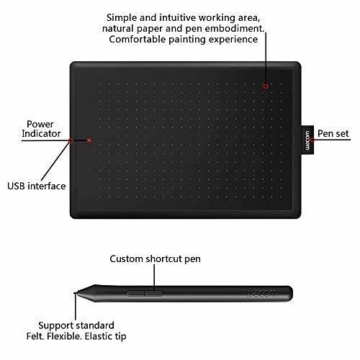 Wacom One CTL-472-N Creative Pen Tablet zum Zeichnen Schwarz, Größe S - 6