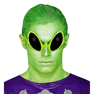Widmann 0347O - Brille von Außerirdischem, Accessoire, Halloween, Mottoparty, Karneval, Grün - 3