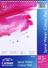 Winsor & Newton Cotman Aquarellpapier, Spiralblock, 12 Blatt, 300g/m², 17 x 25 cm -