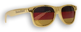 WM Fanbrille - Deutschland gold Doppellogo KIDS - Sonnenbrille - Fan Artikel - 1
