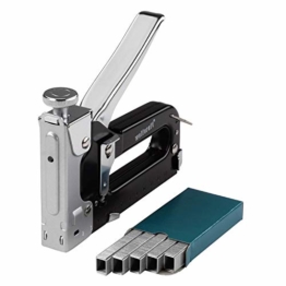 wolfcraft Tacocraft 7 Handtacker Set 7089000 | Leistungsstarker Werkzeugtacker mit regulierbarer Schusskraft inkl. 1000 8 mm Klammern | Ideal für anspruchsvolle Arbeiten und Renovierungen - 1