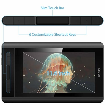 XP-PEN Artist 12 Grafikmonitor Drawing Pen Tablet Pen Display 1920 X 1080 HD IPS mit Touch Bar Zeichnen Stift P06 mit dem Radiergummi zum Fernunterricht Home-Office (Artist 12) - 3