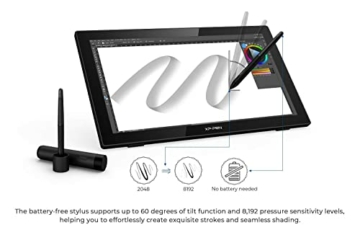 XP-PEN Artist 22 (2. Generation) Grafiktablett mit Display 21.5 Zoll Pen Display, mit batterielosem Stift, 122% sRGB Farbraum, Stift Display mit Ständer, zur Illustration/Bildbearbeitung/Animation - 4