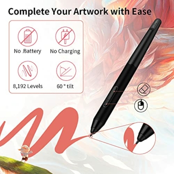 XP-PEN Artist 24 Pen Display 23,8 Zoll Grafiktablett mit Display, 127% sRGB Farbraum, 2560x1440 Auflösung, Stift mit Neigung, Zeichentablett für digitales Zeichnen und Bildbearbeitung - 5