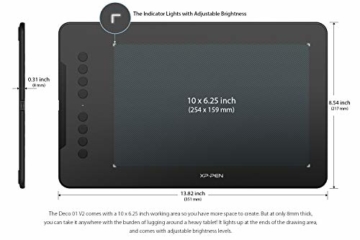 XP-PEN Deco 01 V2 Grafiktablett Drawing Tablet Neigungsfunktion Mobiles Zeichentablett zum Malen & für Fotobearbeitung für Fernunterricht Home-Office - 5