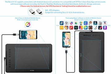 XP-PEN Deco 01 V2 Grafiktablett Drawing Tablet Neigungsfunktion Mobiles Zeichentablett zum Malen & für Fotobearbeitung für Fernunterricht Home-Office - 7