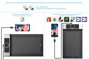 XP-PEN Deco Pro Medium 15x8 Zoll Grafiktablett Pen Tablet Mobiles Zeichentablett zum Malen für Fernunterricht Home-Office mit Doppelrad 8192 Druckstufen - 3