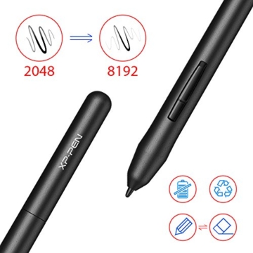 XP-PEN G430S 4X 3 Zoll Grafiktablett OSU! Spielen Pen Tablet Stift Tablett 8192 Druckempfindlichkeitsstufen für Fernunterricht Home-Office (G430S, Schwarz) - 6