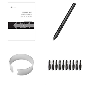 XP-PEN G430S 4X 3 Zoll Grafiktablett OSU! Spielen Pen Tablet Stift Tablett 8192 Druckempfindlichkeitsstufen für Fernunterricht Home-Office (G430S, Schwarz) - 9