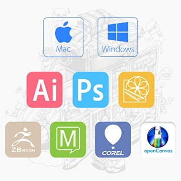 XP-PEN G640 6 x 4 Zoll Drawing Tablet Grafiktablett Pen Tablet OSU! Spielen für Fernunterricht Home-Office 20 Ersatz Nibs (G640, Schwarz) - 7