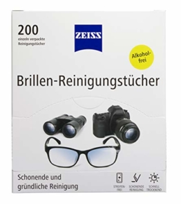 ZEISS Brillen-Reinigungstücher (200 Stk), NEUE Formulierung zur schonenden & gründlichen Reinigung Ihrer Brillengläser - 1